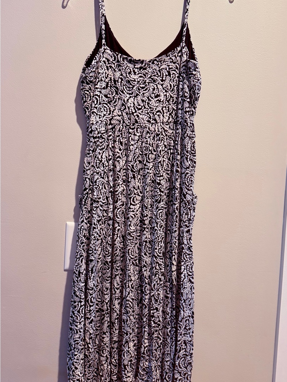 LOFT Black and White Printed Maxi Dress